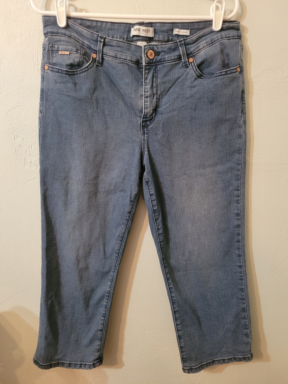 Nine West Cotton Blend Cropped Denim Jeans Size 12!